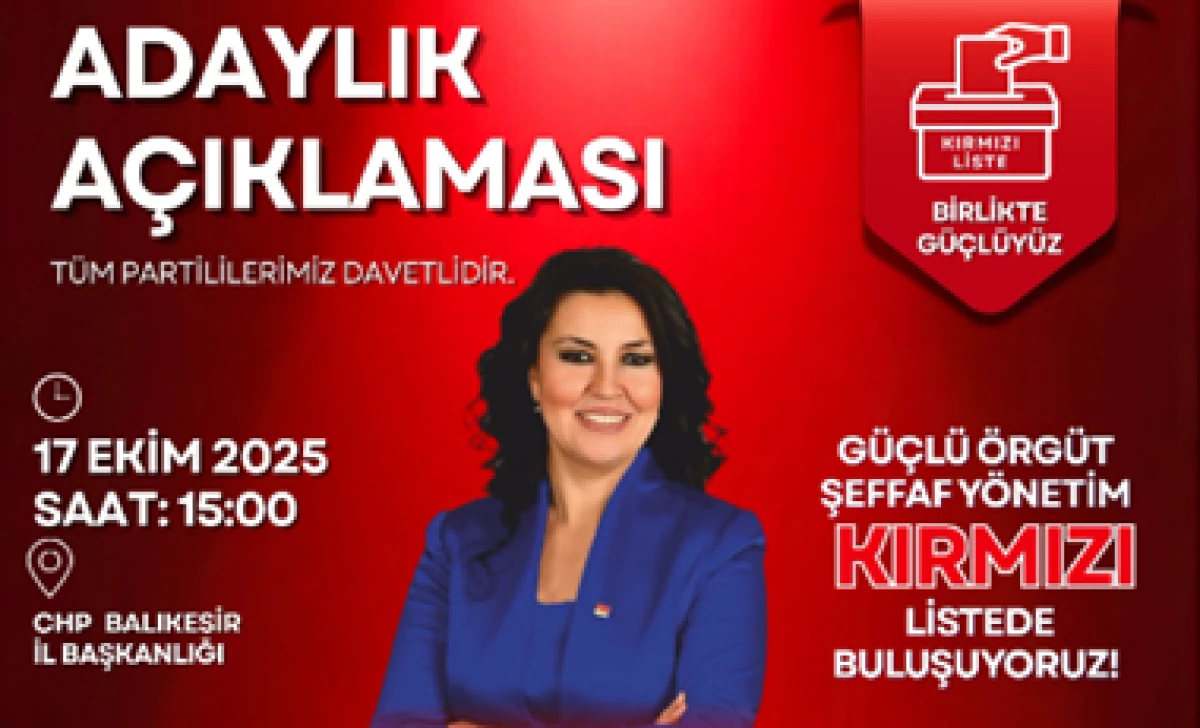 Esin Balıbek Balıkesir İl Başkanlığı Adaylığını Açıklıyor.